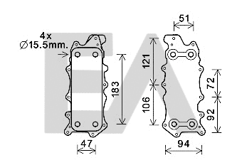 Oil Cooler, engine oil (37G50031)