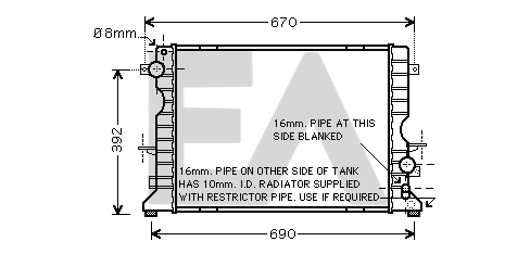 Radiator, engine cooling (31R05048)