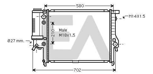 Radiator, engine cooling (31R07068)
