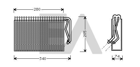 Evaporator, air conditioning (43B54006)