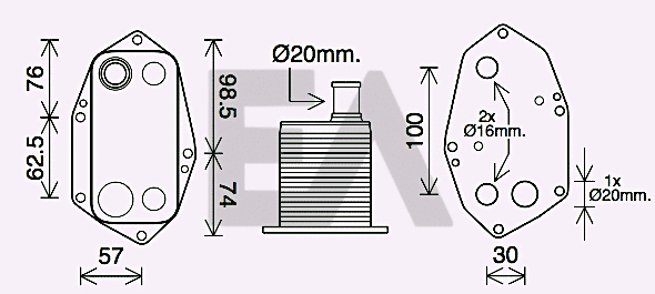 Oil Cooler, engine oil (37G07025)