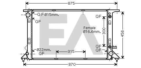 Radiator, engine cooling (31R02101)