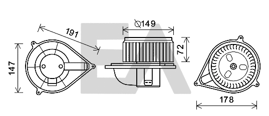 Electric Motor, interior blower (42A25005)