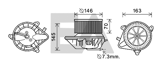 Electric Motor, interior blower (42A10004)