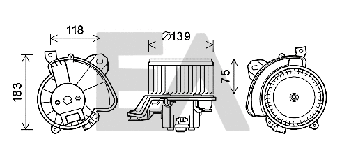 Electric Motor, interior blower (42A25010)
