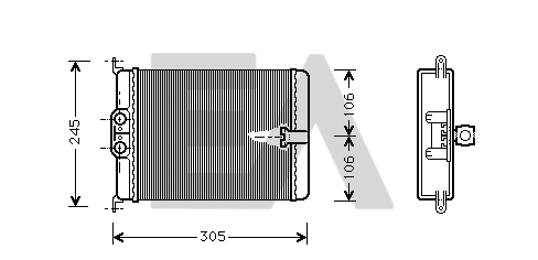 Heat Exchanger, interior heating (45C50005)