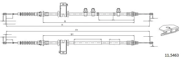 Cable Pull, parking brake (11.5463)