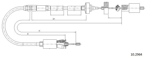 Cable Pull, clutch control (10.2964)