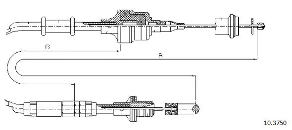 Cable Pull, clutch control (10.3750)
