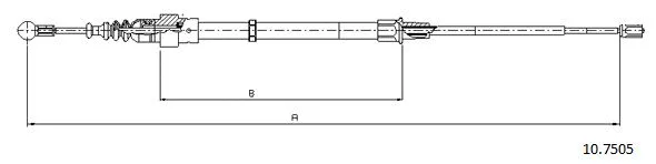 Cable Pull, parking brake (10.7505)