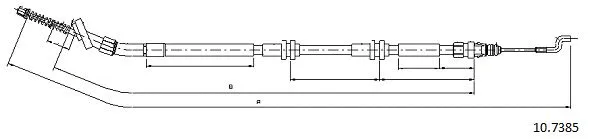 Cable Pull, parking brake (10.7385)