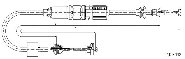 Cable Pull, clutch control (10.3442)