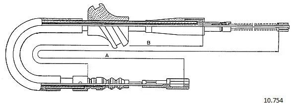 Cable Pull, parking brake (10.754)