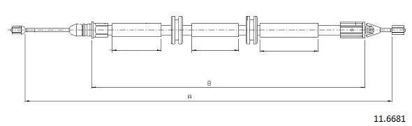 Cable Pull, parking brake (11.6681)