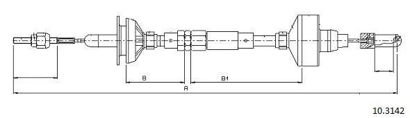 Cable Pull, clutch control (10.3142)