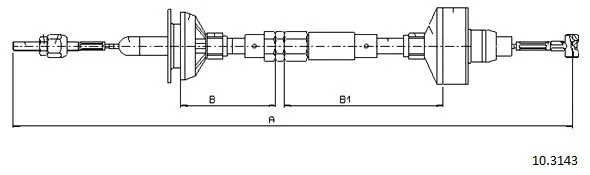 Cable Pull, clutch control (10.3143)