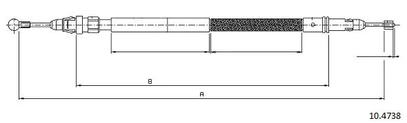 Cable Pull, parking brake (10.4738)