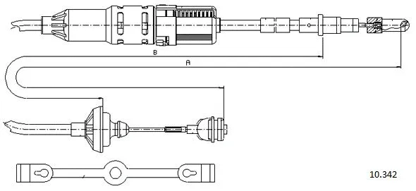Cable Pull, clutch control (10.342)