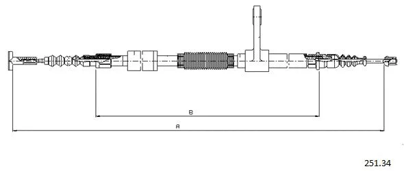Cable Pull, parking brake (251.34)