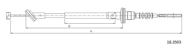 Cable Pull, clutch control (18.3503)