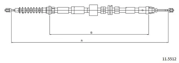 Cable Pull, parking brake (11.5512)