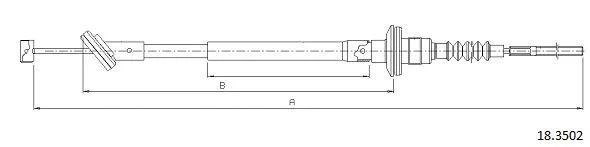 Cable Pull, clutch control (18.3502)