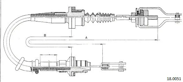 Cable Pull, clutch control (18.0051)