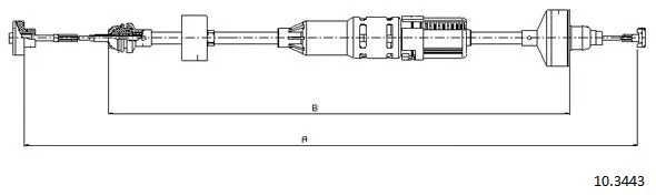 Cable Pull, clutch control (10.3443)