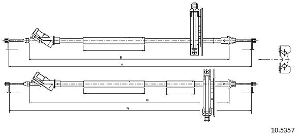 Cable Pull, parking brake (10.5357)