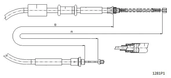 Cable Pull, parking brake (1281P1)