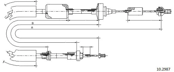 Cable Pull, clutch control (10.2987)