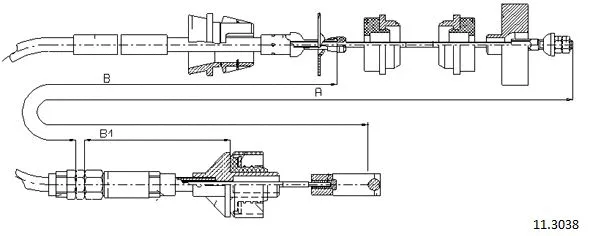 Cable Pull, clutch control (11.3038)