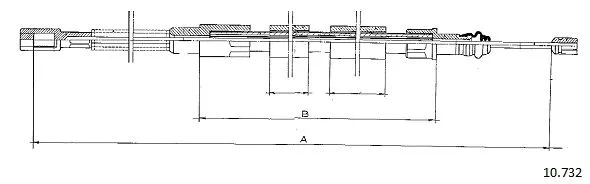 Cable Pull, parking brake (10.732)