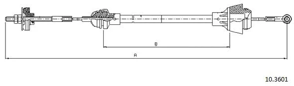 Cable Pull, clutch control (10.3601)