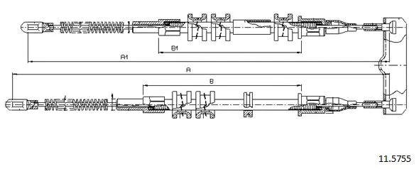 Cable Pull, parking brake (11.5755)