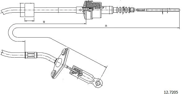 Cable Pull, clutch control (12.7205)