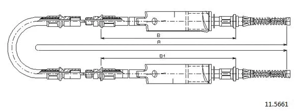 Cable Pull, parking brake (11.5661)