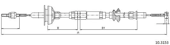 Cable Pull, clutch control (10.3153)