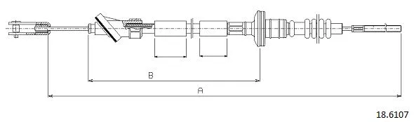 Cable Pull, clutch control (18.6107)