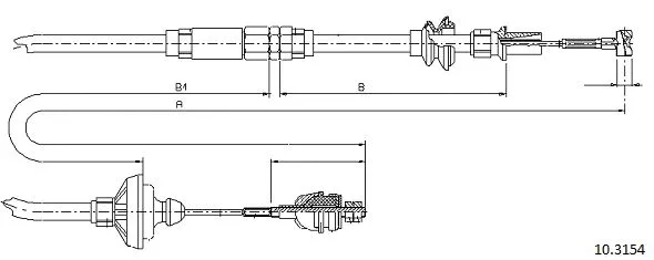 Cable Pull, clutch control (10.3154)