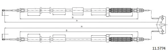 Cable Pull, parking brake (11.5774)