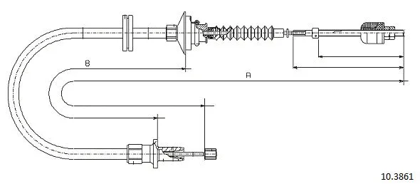 Cable Pull, clutch control (10.3861)