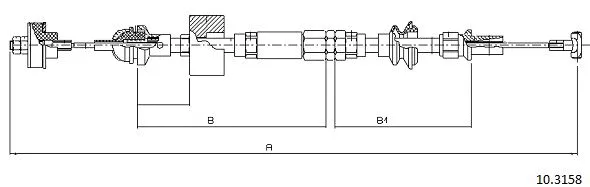 Cable Pull, clutch control (10.3158)
