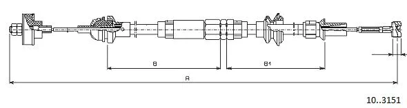 Cable Pull, clutch control (10.3151)
