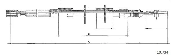 Cable Pull, parking brake (10.734)