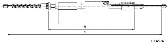 Cable Pull, parking brake (10.4574)