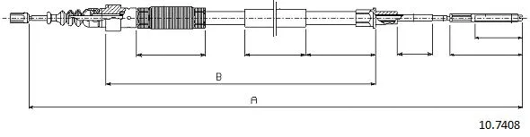 Cable Pull, parking brake (10.7408)