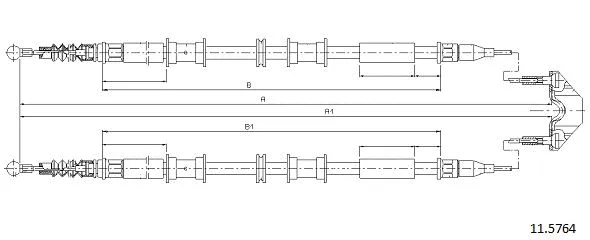 Cable Pull, parking brake (11.5764)