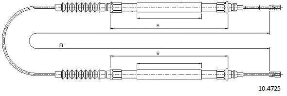 Cable Pull, parking brake (10.4725)