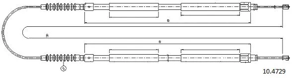 Cable Pull, parking brake (10.4729)